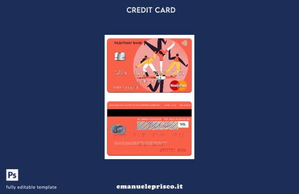 modello di carta mastercard Afghanistan Pashtany Bank in stile verificato